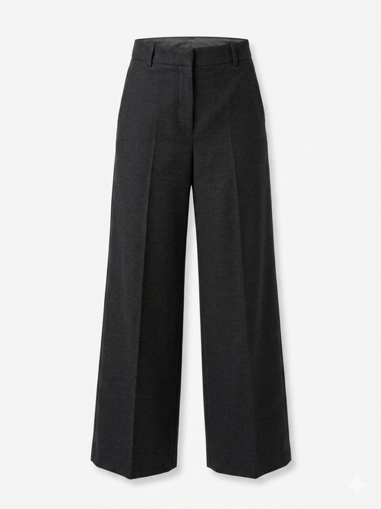 Theory Pants - Theory Charcoal Wide Leg Trousers